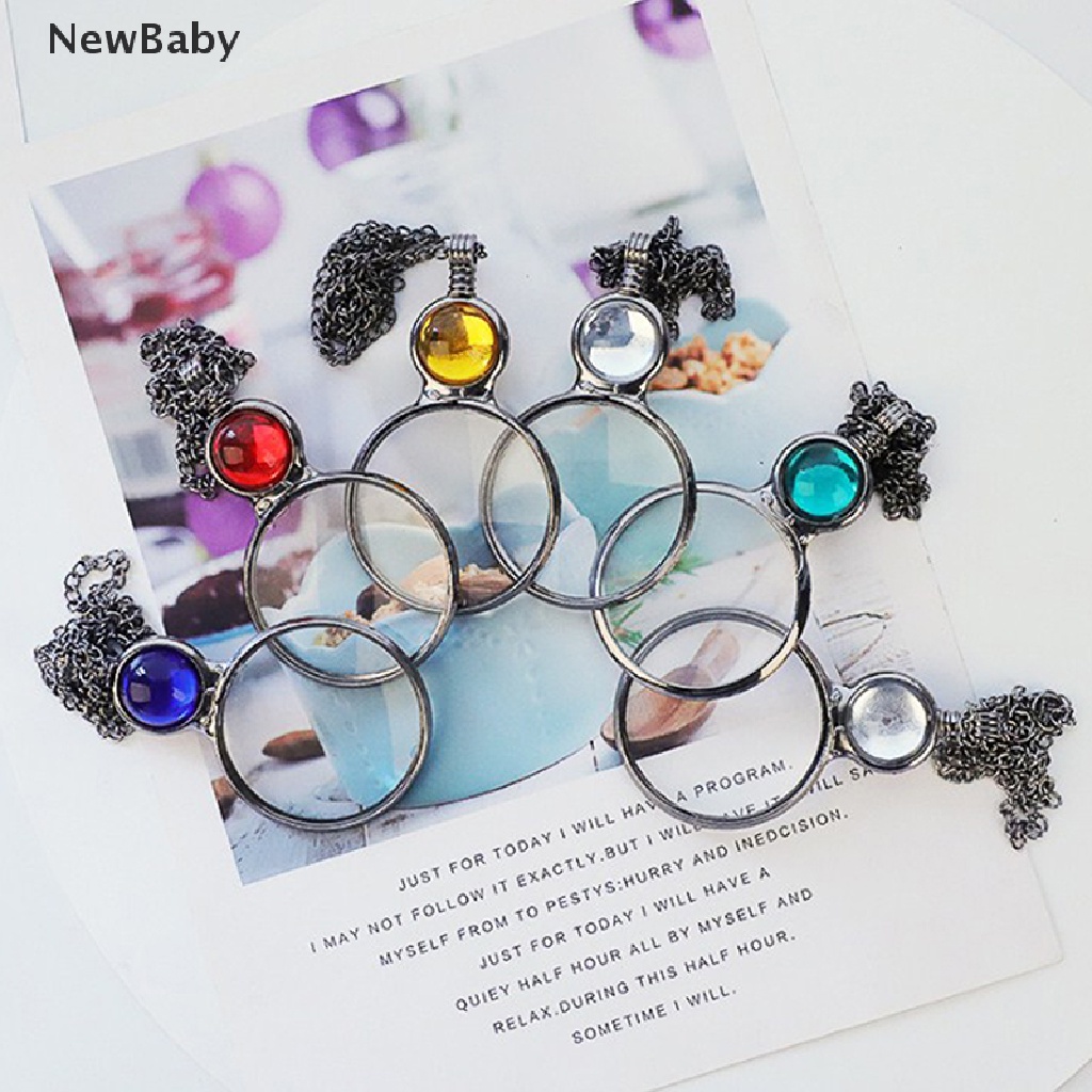 NewBaby Magnifying Glass Pendant Necklace Mother's Day Gift And Crystal Lock For Mother ID