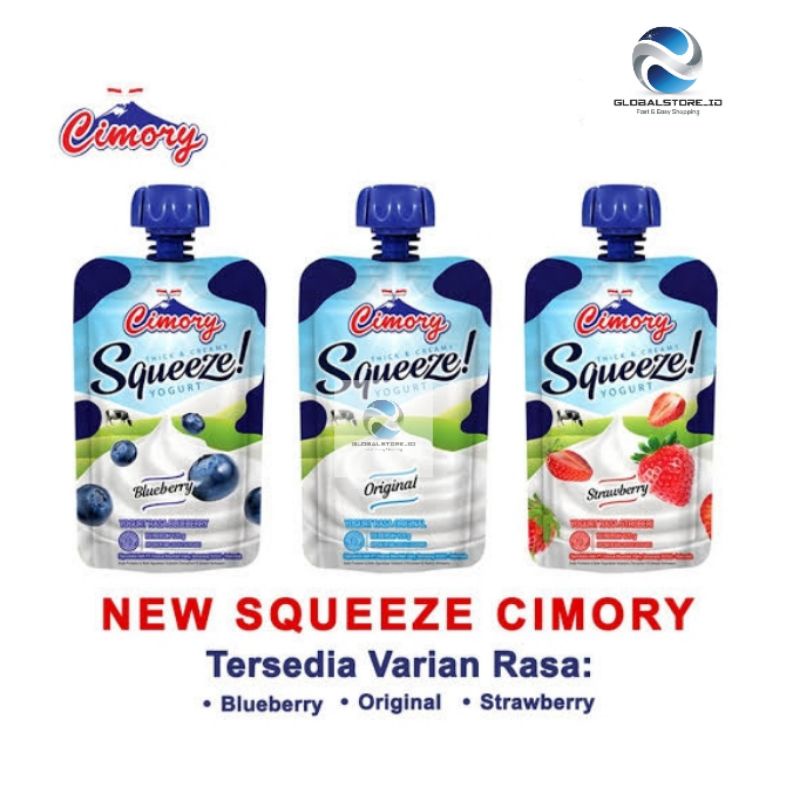 Cimory Yoghurt Squeeze Original/Strawberry/Blueberry/honey/peach/aloe vera 120G