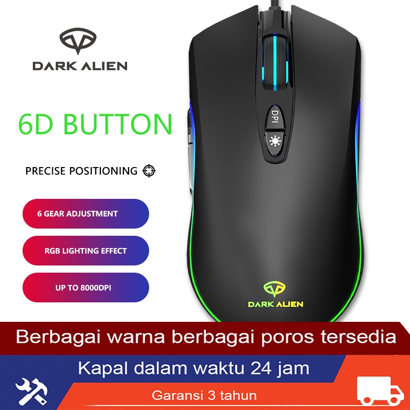 LEAVEN X-V mouse gaming macro komputer kabel Ergonomic 6D backlit RGB mouse game