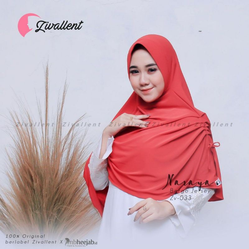 Jilbab Instan Murah Bergo Naraya Kerut Samping Jersey Original Zivallent