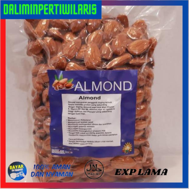 

( BISA COD ) Kacang Almond Mentah / raw almond 500gram PRODUK TERBATAS [Kode 1|Kode 2|Kode 3|Kode