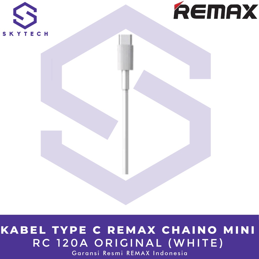 KABEL TYPE C REMAX CHAINO MINI 0,3M WHITE RC 120A ORIGINAL GARANSI RESMI