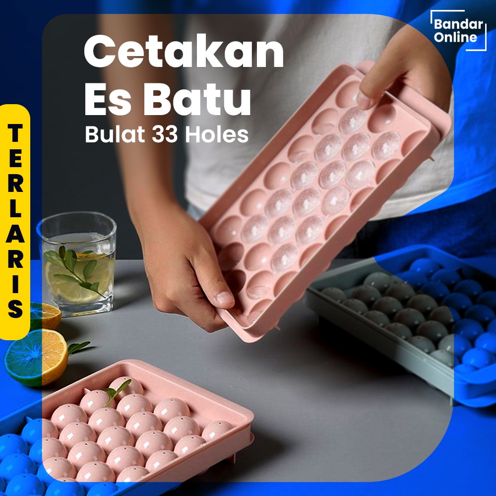 Cetakan Es Batu Model Bulat 33 Lubang