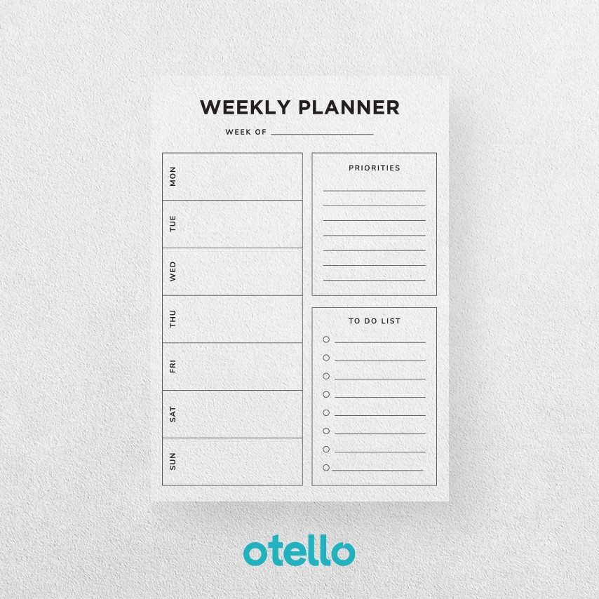 Custom Acrylic Weekly Planner Otello Jadwal Akrilik Schedule Kustom Papan Dinding Minimalist