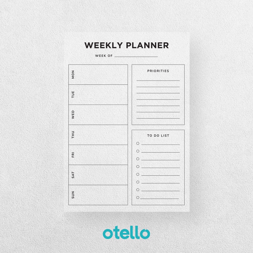 Custom Acrylic Weekly Planner Otello Jadwal Akrilik Schedule Kustom Papan Dinding Minimalist