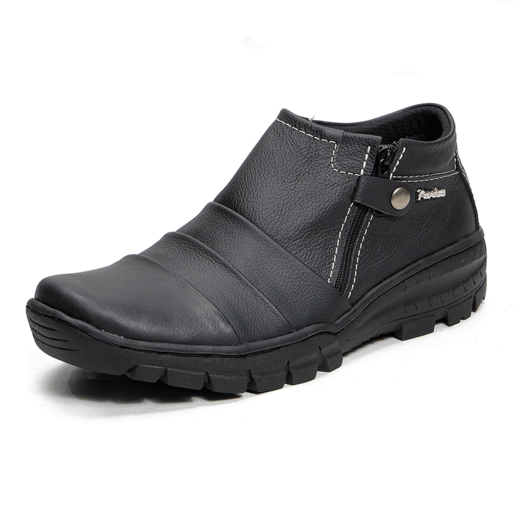 Sepatu Boot Pria Zipper Boots Casual Kulit Asli Touring Model Resleting BKS09