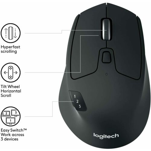 Logitech M720 Triathlon Multi-Device Bluetooth Wireless Mouse Flow