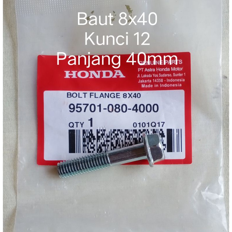 Baut Flange 8x40 Kunci 12 Panjang 40mm Motor Honda Ori AHM-1