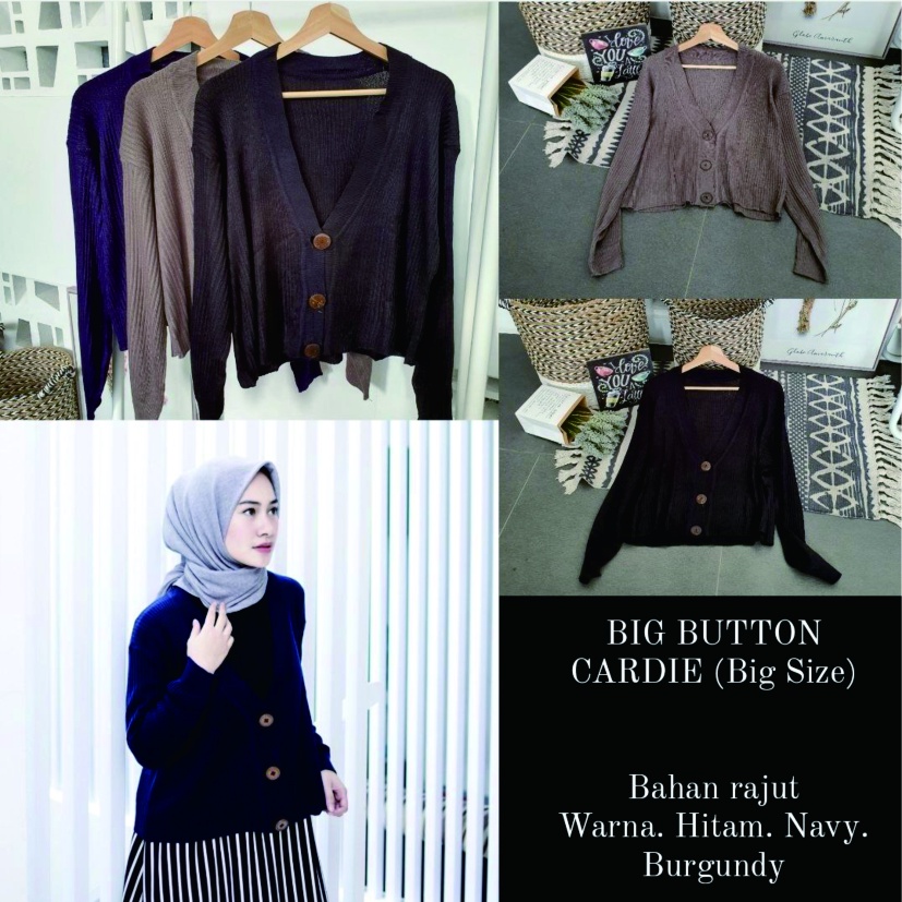 JAKET CARDIGAN BIG BUTTON OVERSIZE - PROMO BERLAKU TERBATAS HANYA UNTUK 10 PEMBELI PERTAMA-