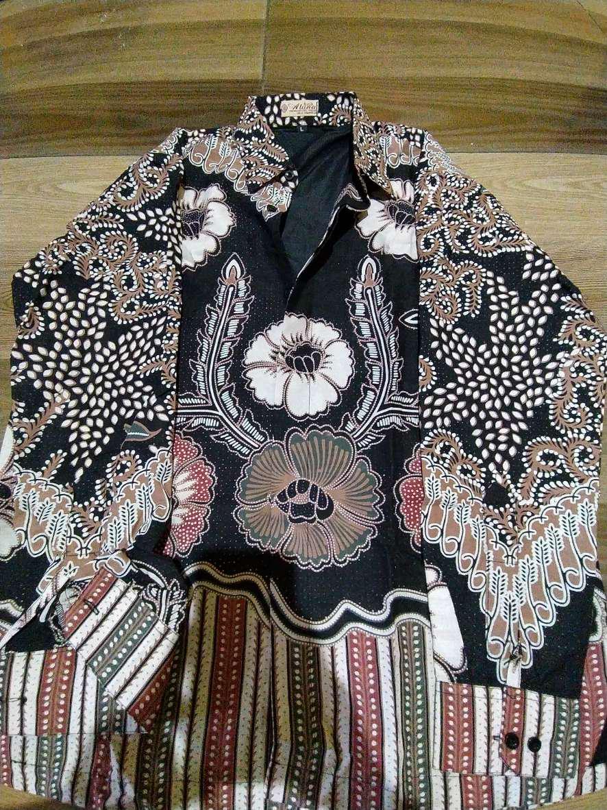 Baju Kemeja Batik Premium Slimfit Furing Lengan Panjang Pria Cowok Murah Batik Solo Aluna 007