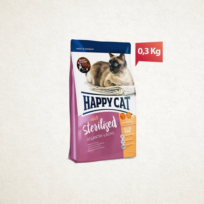 Happy Cat Sterilised Salmon 300gr - Makanan Kucing Steril