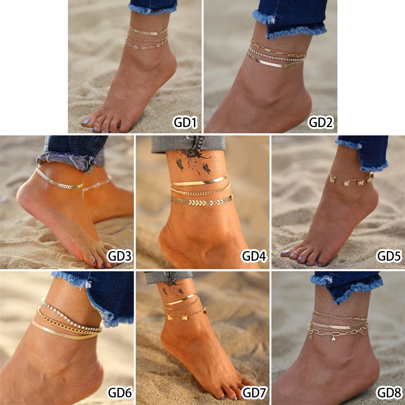 Gelang Kaki Rantai Emas Desain Hewan Ular Gaya Punk Hip-Hop Untuk Wanita