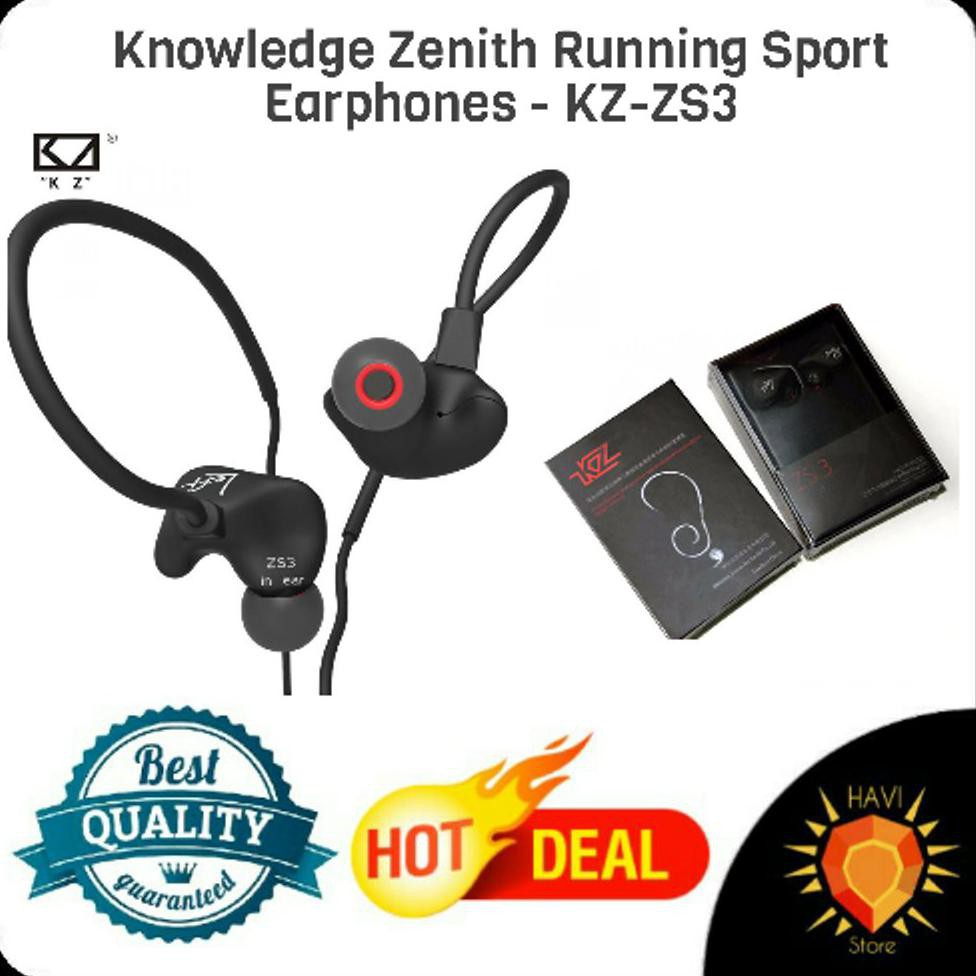 E0908 Knowledge Zenith Running Sport Headset Earphones - Kz-Zs3 New