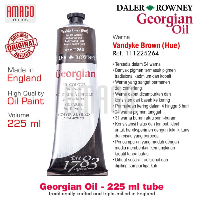 DALER-ROWNEY - GEORGIAN OIL 225 ml - VANDYKE BROWN HUE - 111225264