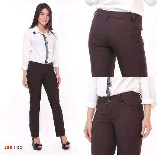 CELANA KAIN WANITA CELANA KERJA CELANA KANTOR BAGGY PANTS BISA COD