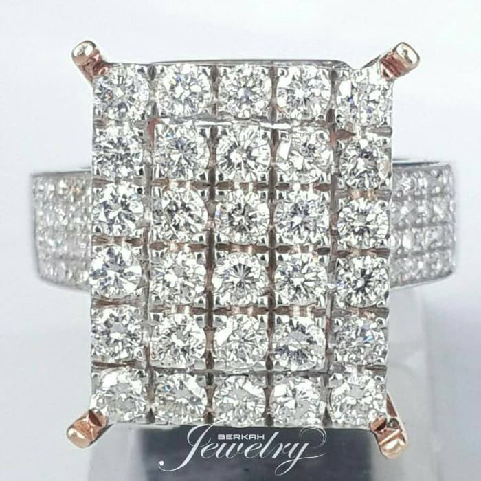 Cincin Wanita Kawin Nikah Original Emas Gold 18k Berlian Diamond Eropa Putih Asli DK1367
