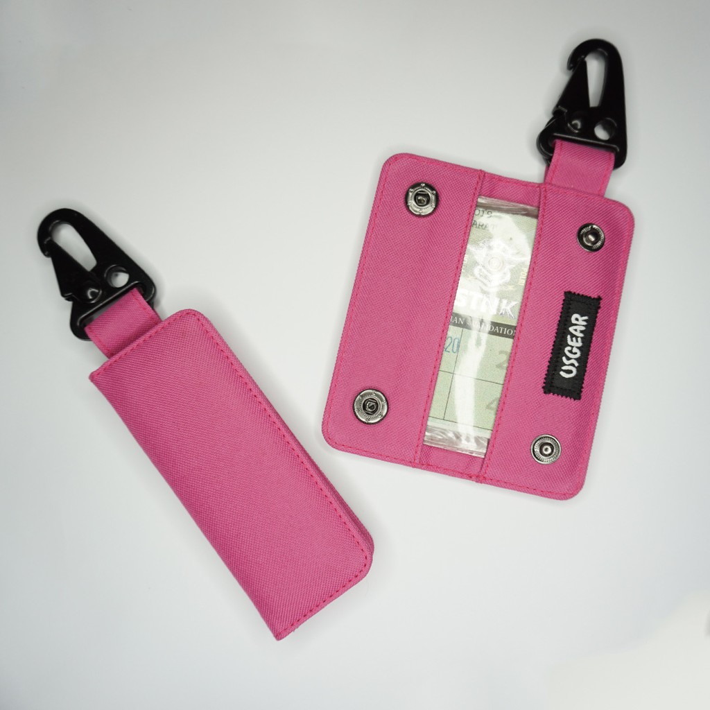 Gantungan Kunci Mobil Motor / Carabiner / Dompet STNK Slim / Warna Pink - UGCB0016