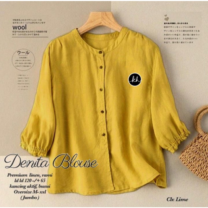 Blouse Wanita Big Size korea Bahan Premium / Blus wanita korean jumbo LD 120 Bahan Rami Premium