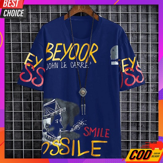 Baju Branded Bahan Adem Korean Style Terbaru 2022 Tebal Kaos Pria Atas 9Seven-Baju Kaos Beyoor Ful