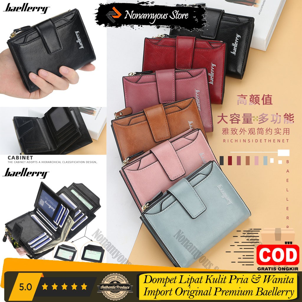 Dompet Lipat Kulit Pria &amp; Wanita Korean Version Import Original Premium Baellerry