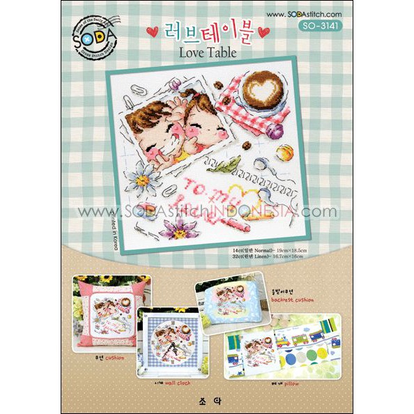 Paket DIY Craft Sulam Kristik / Cross Stitch Sodastitch SO-3141 - Love Table Korea Piknik
