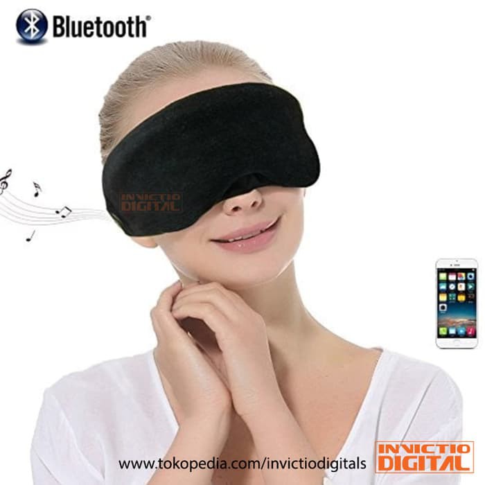 Langkou Washable Bluetooth Wireless Sleep Eyemask Headset BLACK