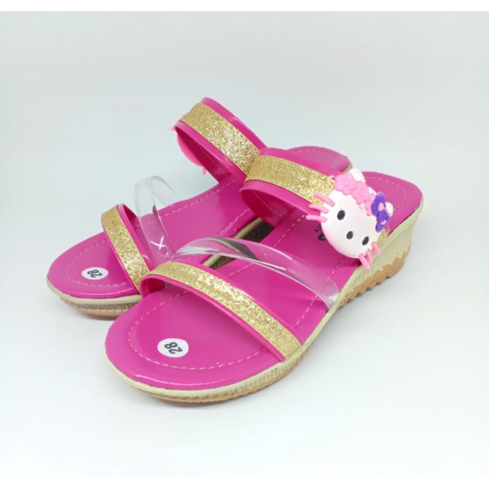 Sandal Anak Perempuan Kickers Selop Wedges 26 - 35 HK Hak 3 Cm Casual Fashion N14