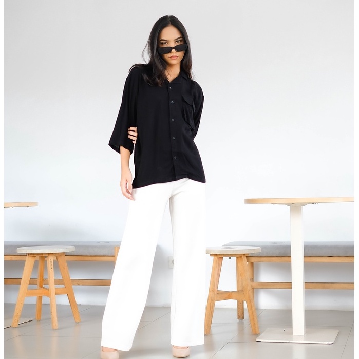 Hollingberry - Kai Oversize Shirt Kemeja Wanita Oversize