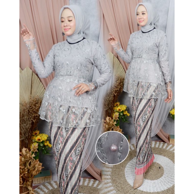 IndahKebaya | SET KEBAYA TILLE WISUDA / KEBAYA  KEKINIAN /  KEBAYA MARSYA OUTFIT  CANTIK / MOCCA