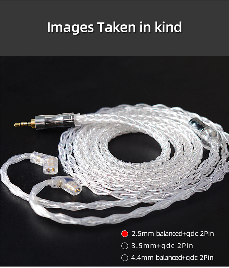 Nicehck Litzps-Pro Kabel Upgrade 8 Core 4n Litz Silver Murni 3.5mm / 2.5mm / 4.4mm Mmcx / Nx7 / Qdc / 0.10 Kx3S 2pin