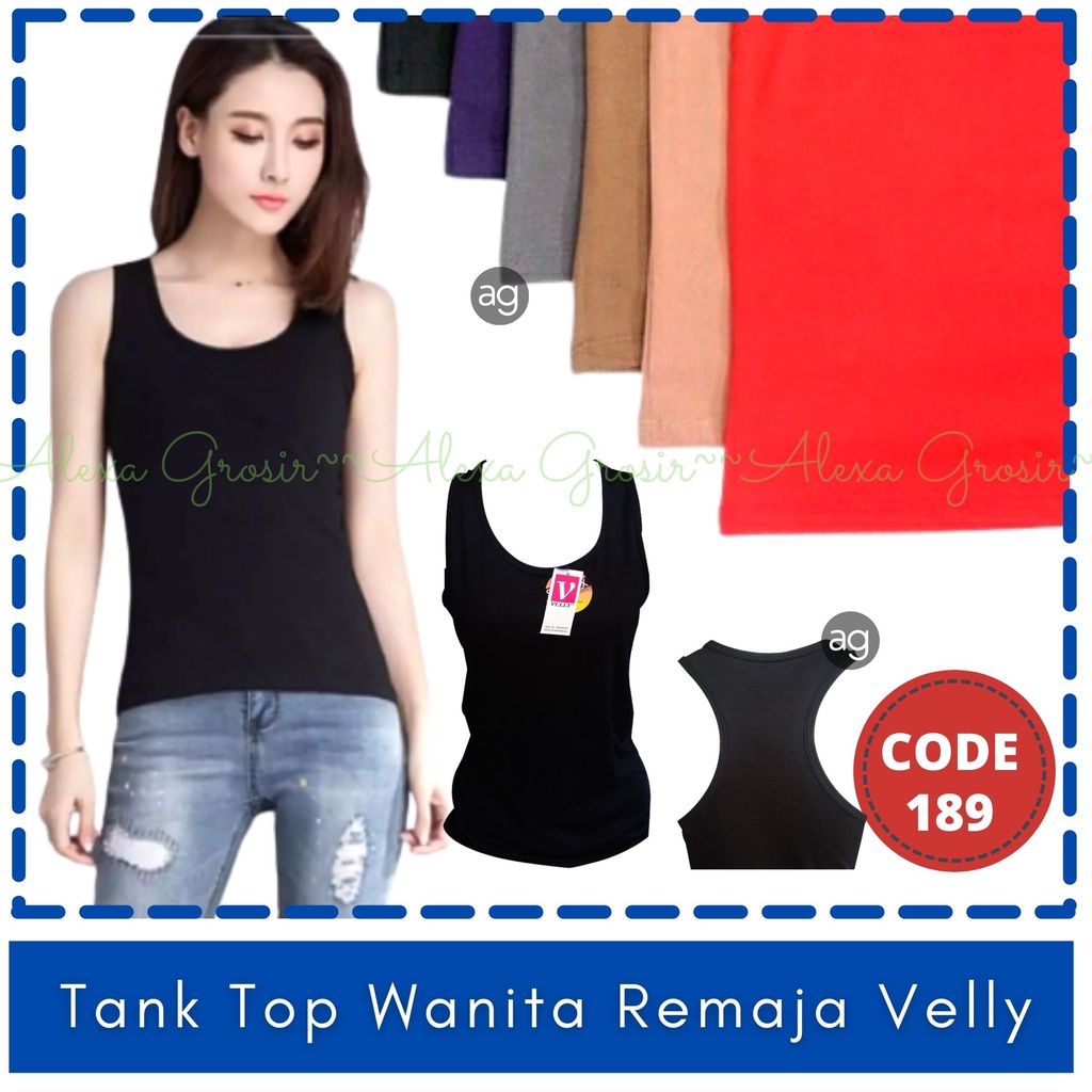 GROSIR 12 PCS Tank top wanita Tali Kecil tangtop wanita tali kecil bisa COD Velly 187 188 189