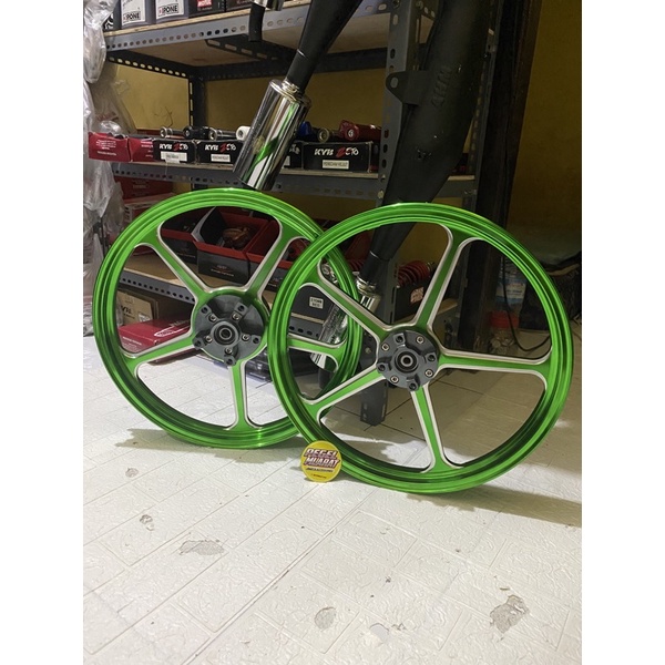VELG ENKEI TRC RACING ANODIZE CNC FG505 RING 17 HIJAU GREEN DD DOUBLE DISK PNP MX KING NINJA