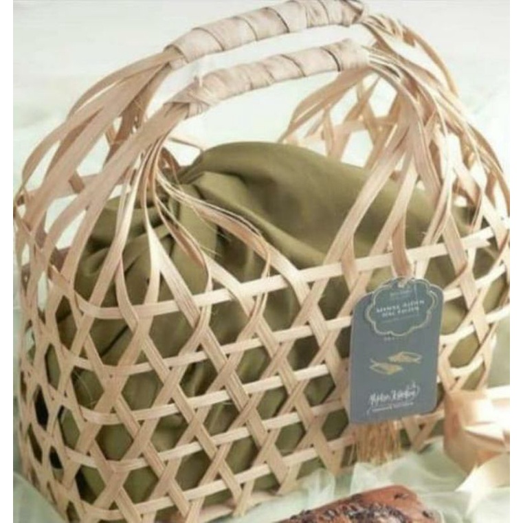 Tas anyaman bambu/tas souvenir/keranjang bambu Hampers/tas keranjang anyaman/tas hijab/Anyaman Bamhu