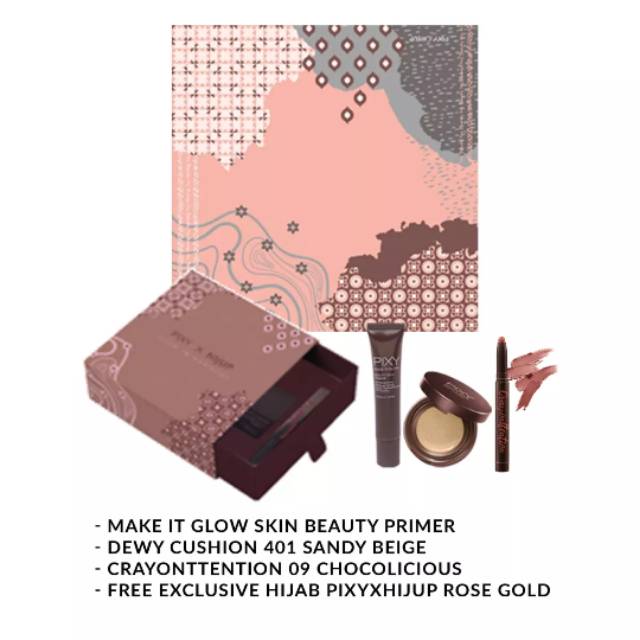 PIXY x Hijup ( Pixy Make It Glow Cushion , Primer , Crayonttention , Hijup) PIXY BUNDLE