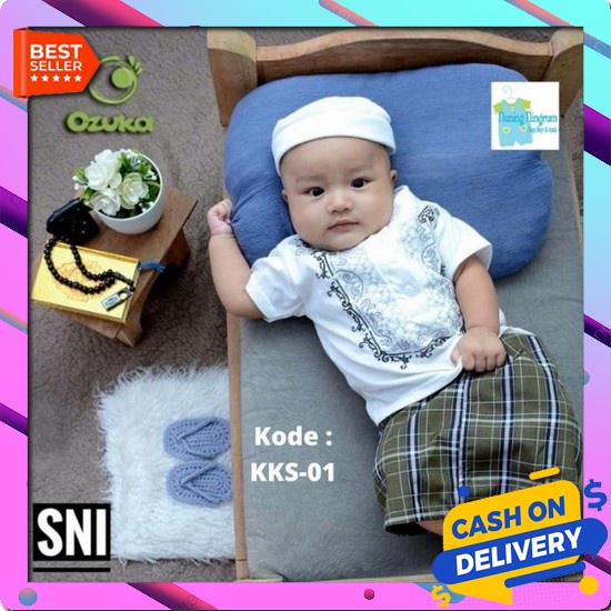 Sarkoci Sarung Koko Peci 1-6 Tahun Sarkoci Usia 1-3 Bln Baju Bayi Laki-Laki Baju Muslim Koko Bayi Se
