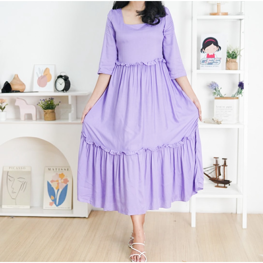 GFS CANANA RUFFLE CRINKLE MAXI DRESS