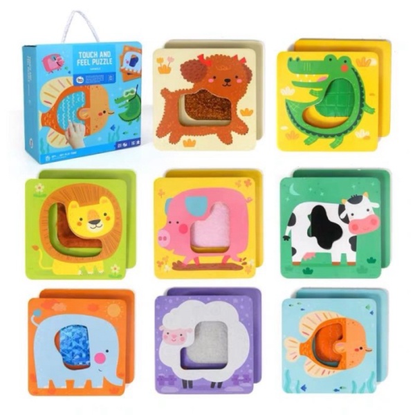 

Joan miro touch and feel puzzle animal motorik montessori mainan anak Berkualitas