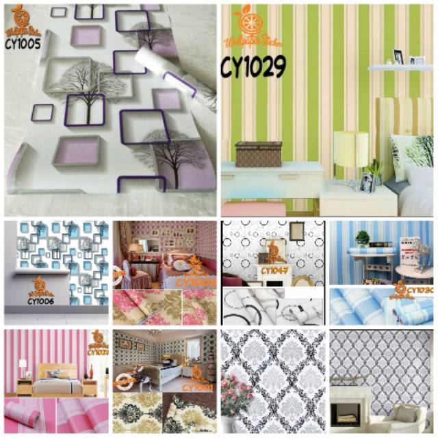 WALLPAPER DINDING 3D KERTAS PVC
