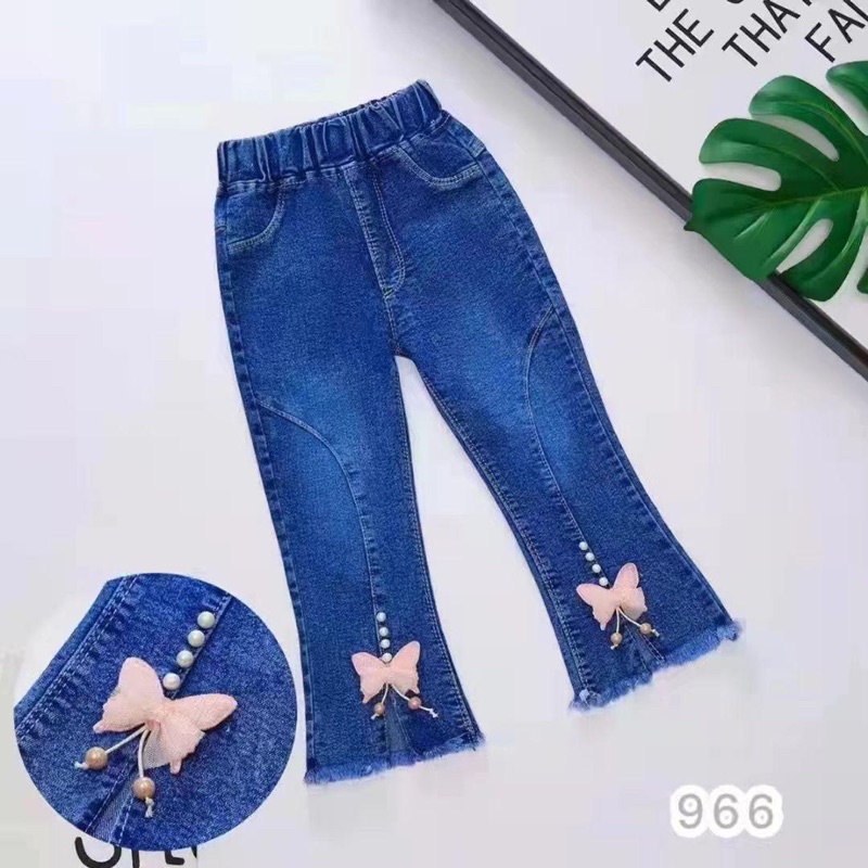 Celana levis import anak motif / celana karet levis premium / pants bulu fashion