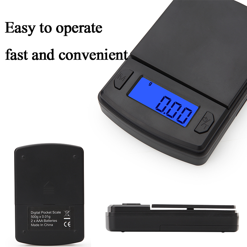Skala Presisi Tinggi Skala Saku Plastik Mini Skala Elektronik Digital Portabel Timbang Perhiasan