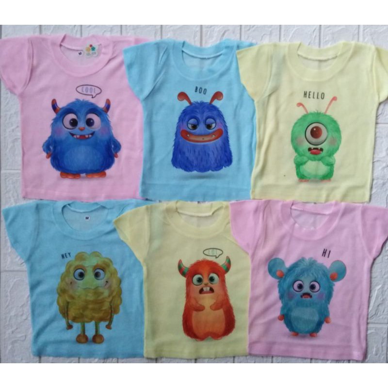 Kaos OBLONG Bayi Setali Harian WARNA Motif Karakter Murah