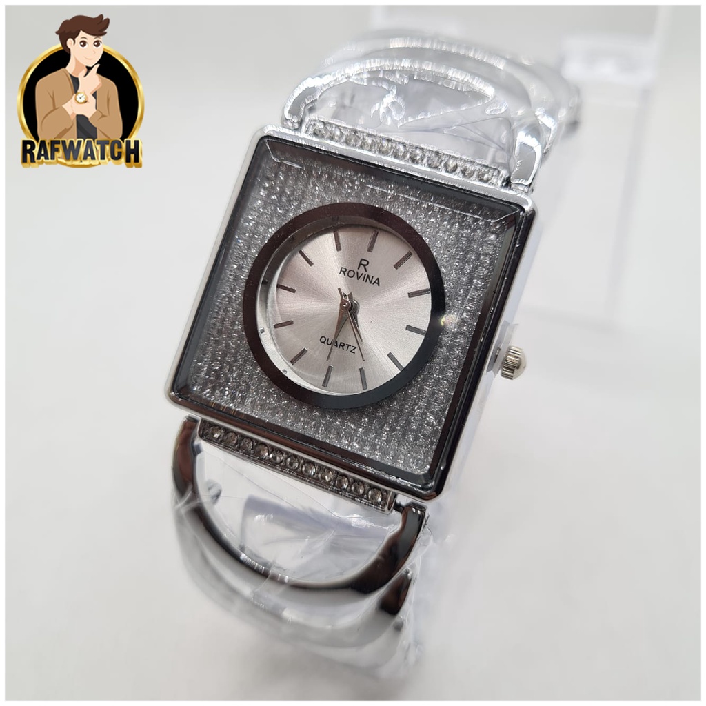 Grosir Jam Tangan Wanita Fashion Rantai Rovina TA01 Rantai Stainless Jam Mewah Formal Permata