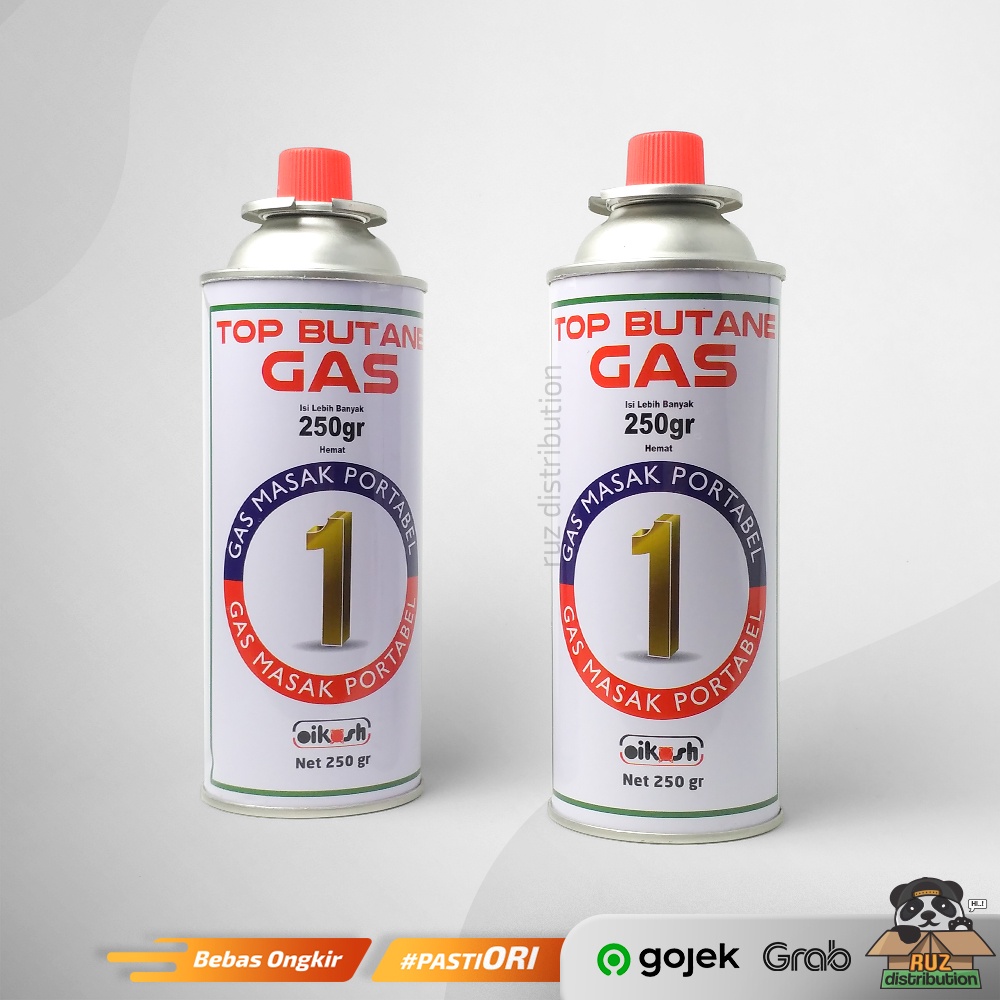 Oikosh Gas Masak Portable 250gr - Top Butane Gas 250 gram