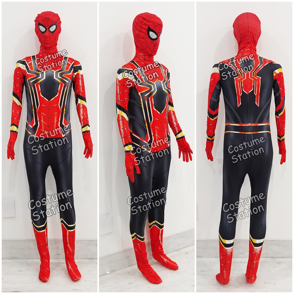 Kostum Spiderman Black Gold Marvel / Costume Avengers Superhero dewasa pria