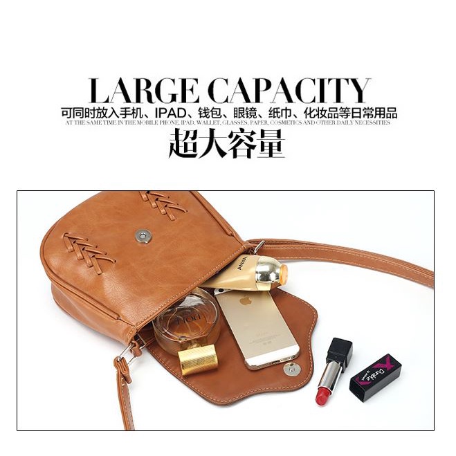 TAS SELEMPANG WANITA KECIL IMPORT KULIT COKLAT RENDARI TA015B7 KOREA SLING BAG MURAH BATAM FASHION REMAJA CEWEK KEKINIAN SIMPLE