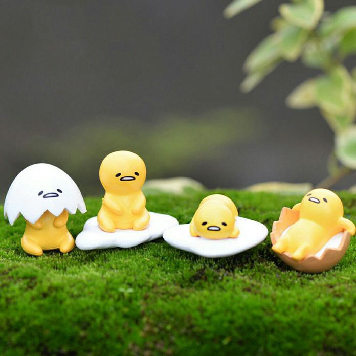 Figure Set Gudetama Harga 1 Set Isi 4 Pcs / Topper Kue Cake Gudetama