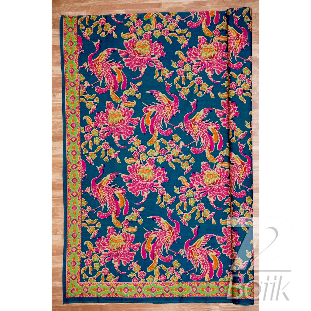 KAIN BATIK PREMIUM Bahan Katun Motif Burung Warna Tosca Tua Orange Hijau Merah Muda 728484 Cap 72 Jarik Jarit Samping Kebat Panjang Batik Katun Modern Premium Bahan Seragam Batik Pernikahan Kantor Keluarga Murah Kamen Jadi Batik Bali Lembaran