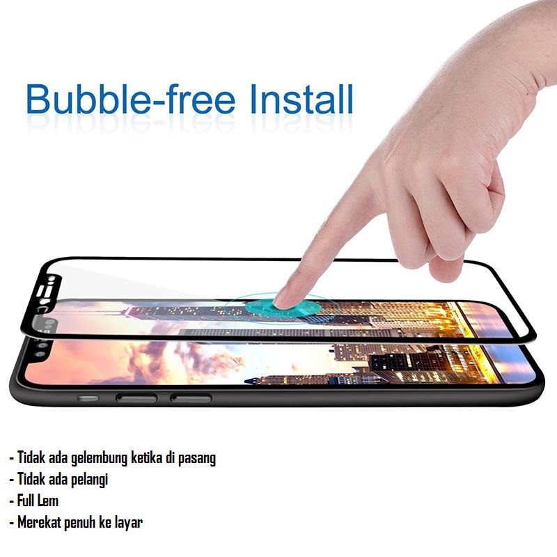 Tempered Glass 5D For Iphone X Xs Full Cover Full Lem Premium Quality No pelangi No gelembung udara