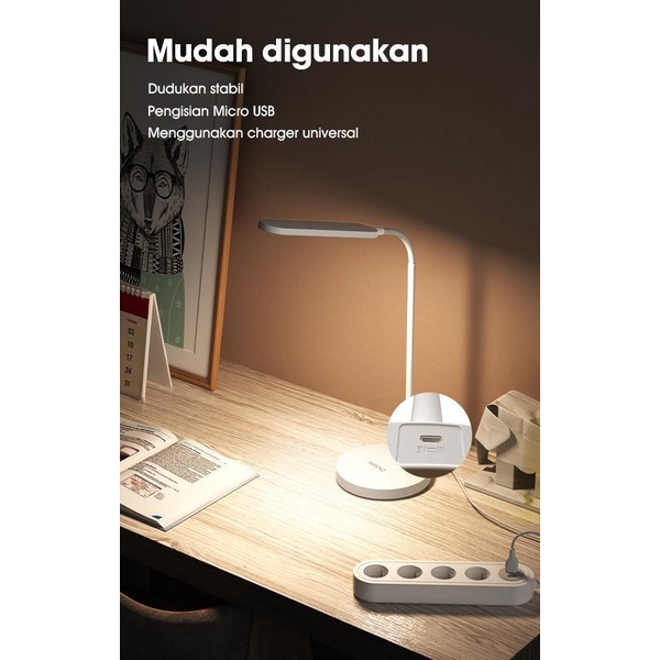 Samono SW-DL10 Lampu Meja Baca LED Desk Lamp 1800mAh Fleksibel 360