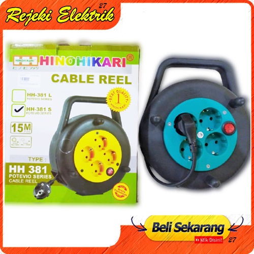 Hinohikari HH-381 Kabel Roll Box 15 Meter + Swicth / Saklar On Off SNI - Berkualitas